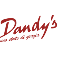 Logo Dandy's : uno stato di grazia, style et élégance Logo rouge Dandy's avec le slogan "uno stato di grazia" en calligraphie élégante et dynamique.