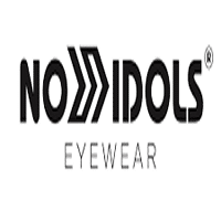 Logo NO IDOLS EYEWEAR : Style et Design de Lunettes Logo NO IDOLS EYEWEAR noir et blanc avec trois chevrons graphiques au centre.