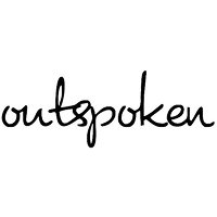 Logo Outspoken en Calligraphie Manuscrite Élégante Mot outspoken écrit en calligraphie cursive noire élégante sur fond blanc.